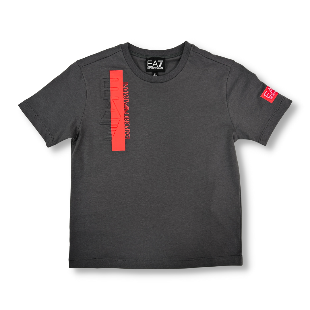EA7 Boys Grey Logo T Shirt 3RBT63 BJ02Z