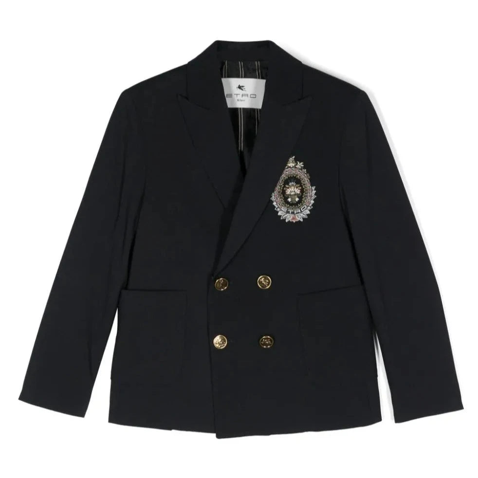 Etro Boys Navy Double Breasted Suit