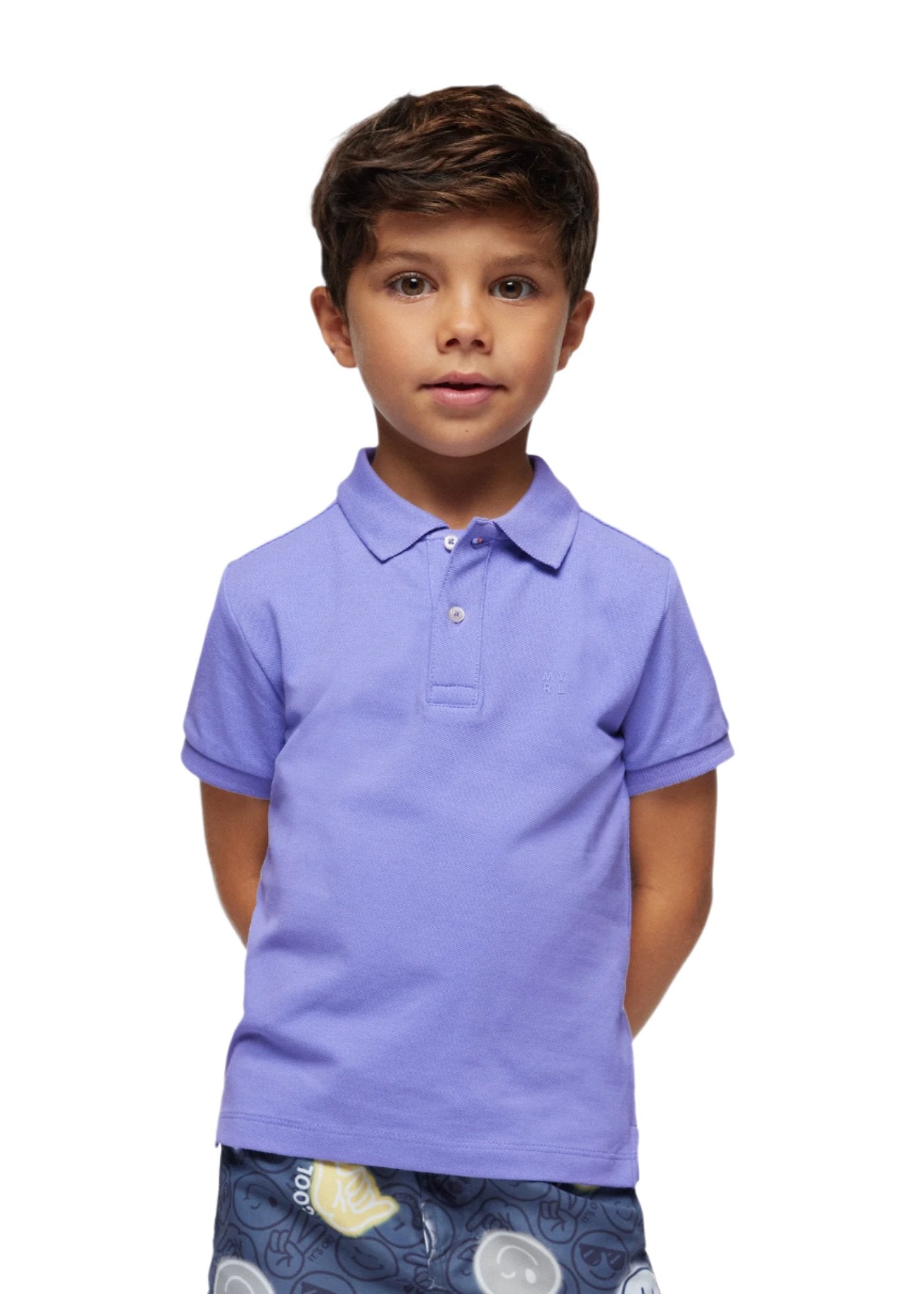 Mayoral Mini Basic Lilac Short Sleeve Polo