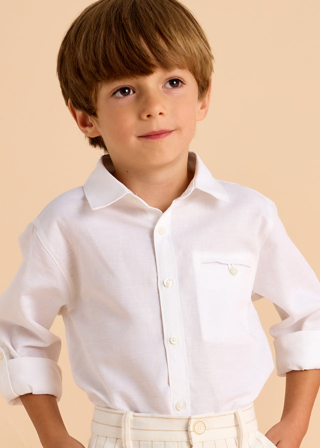 Mayoral Mini Long Sleeve Linen Shirt_ 3121-49