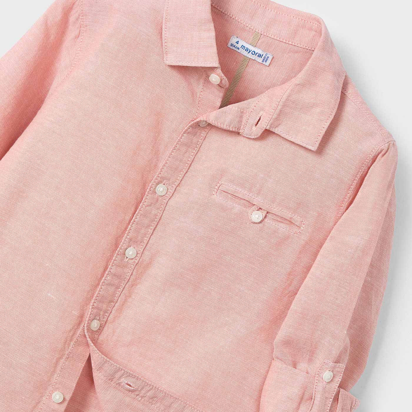 Mayoral Mini Long Sleeve Linen Shirt