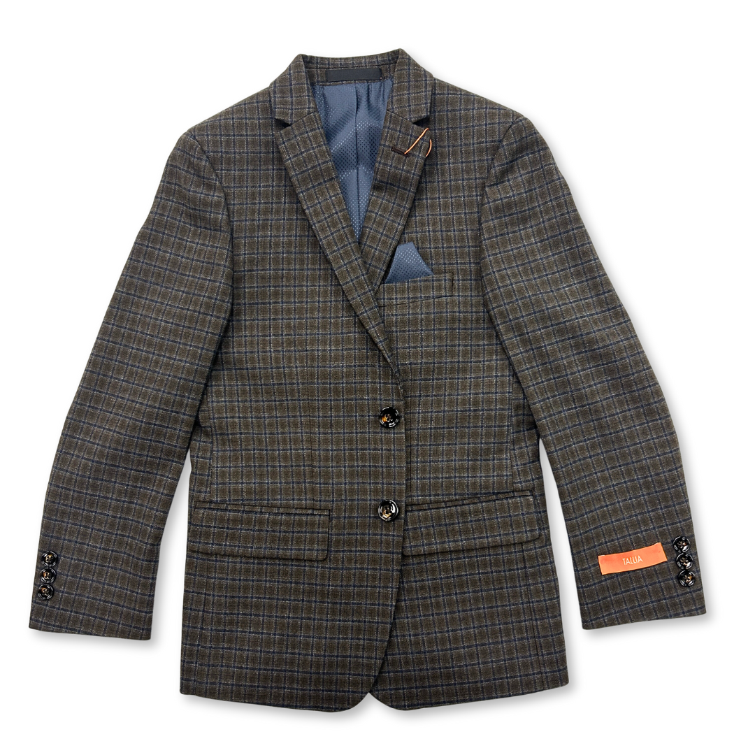 Tallia Boys Brown/Navy Window Sports Jacket
