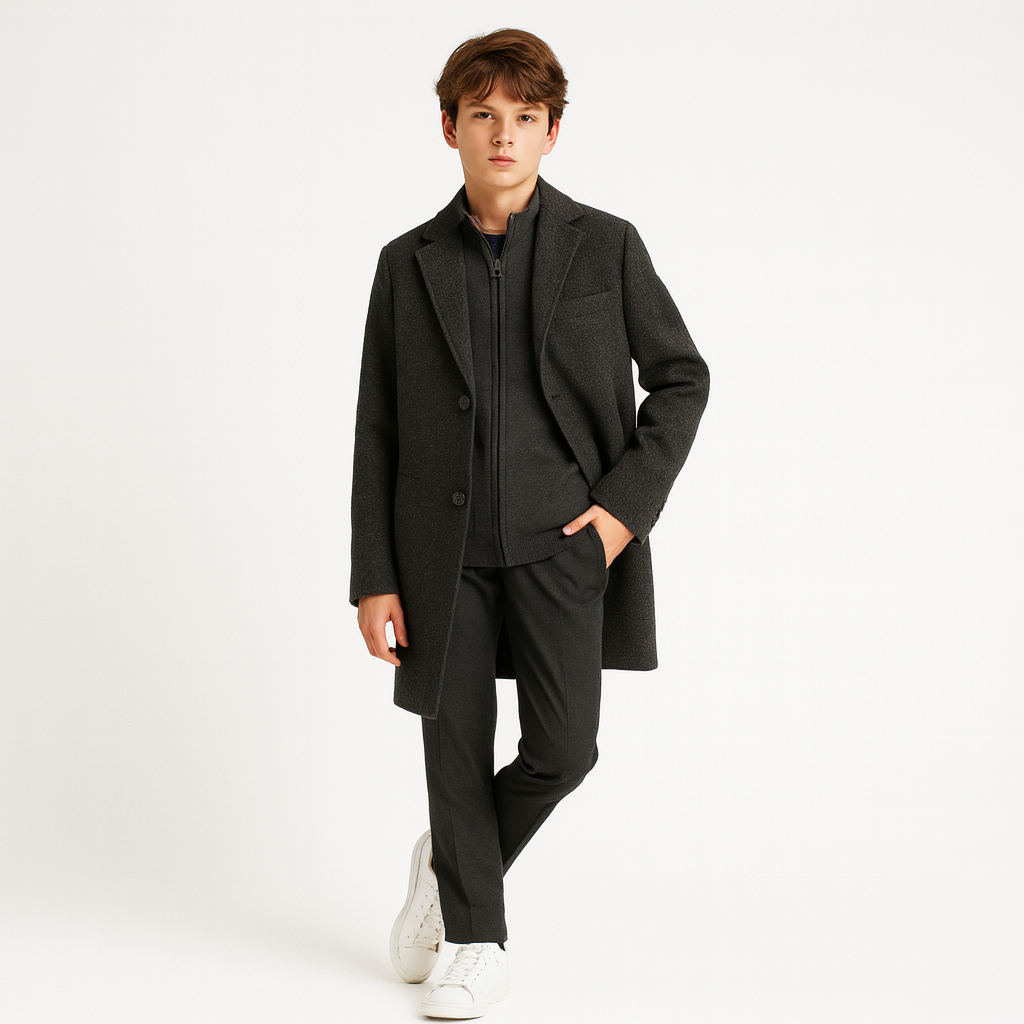 CloudCloth Boys Herringbone Coat w/ Removable Vest_ CT1031