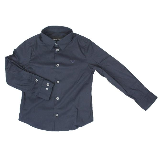 Emporio Armani Boys Navy Solid Dress Shirt_8N4C09 - NorthBoys