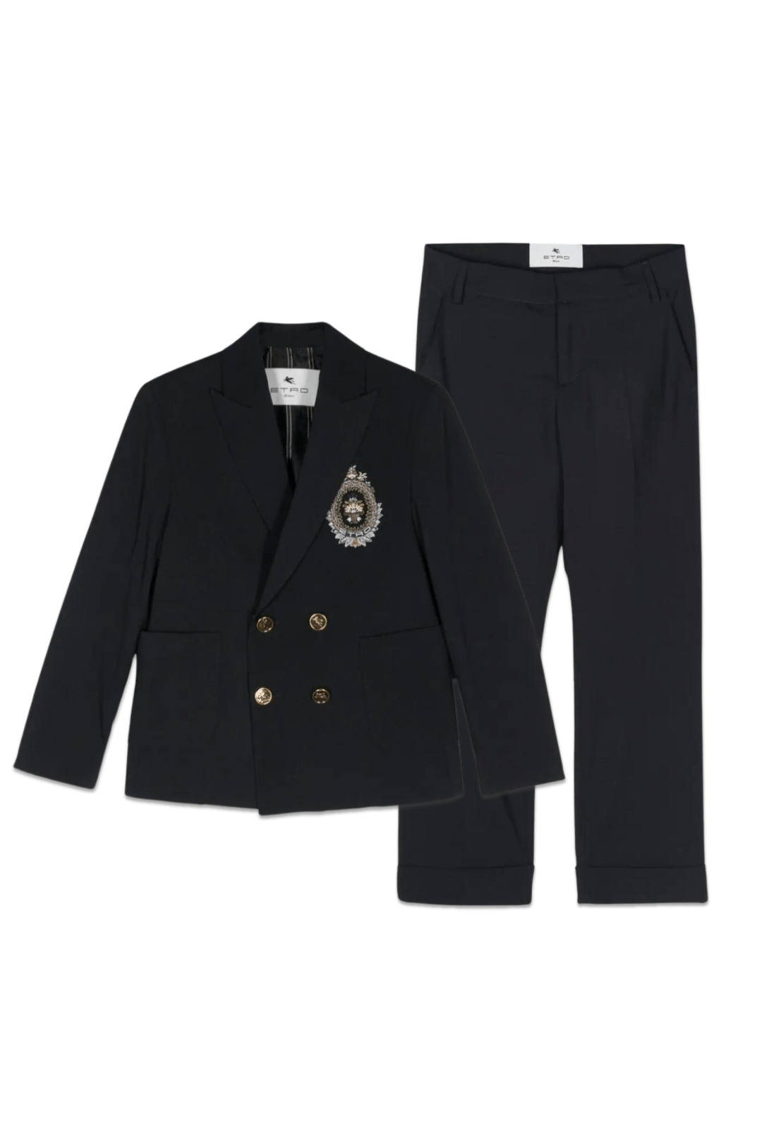 Etro Boys Navy Double Breasted Suit-NorthBoys