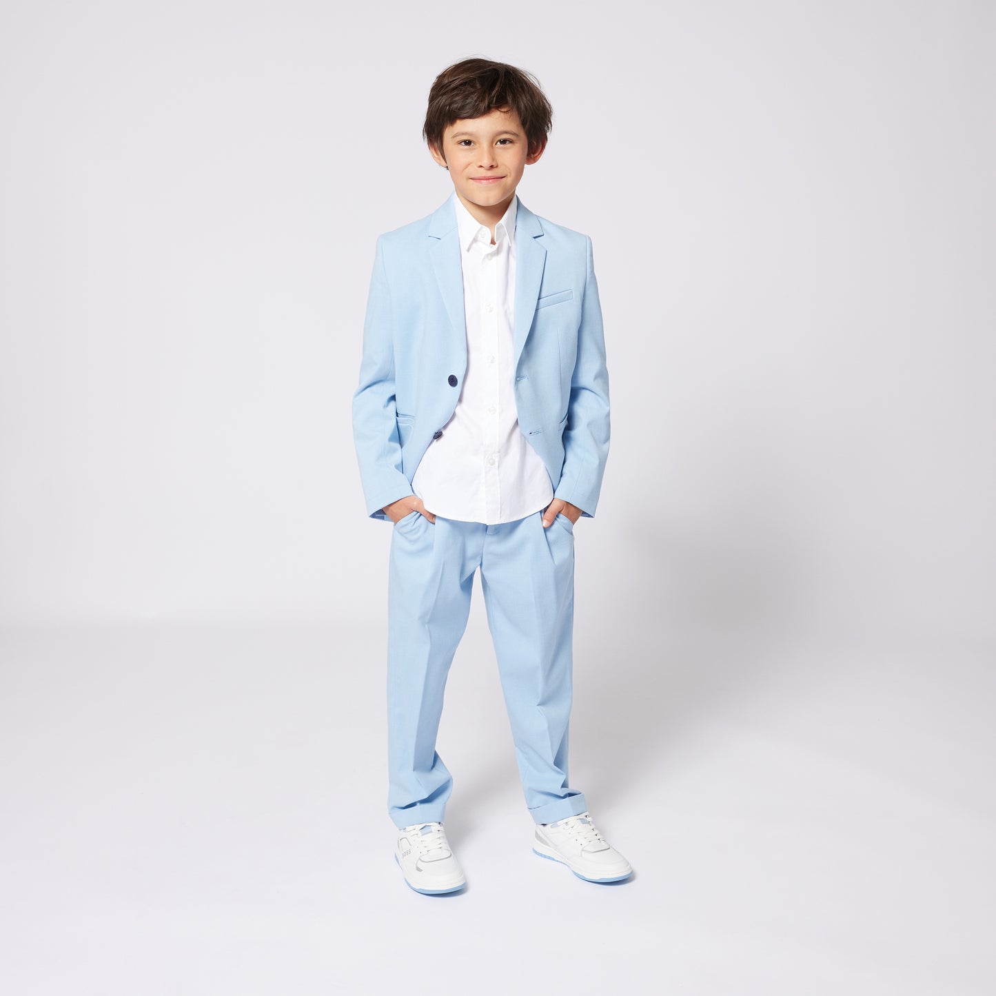 Hugo Boss Boys Slim Fit Pale Blue Suit_ J52068/J51981