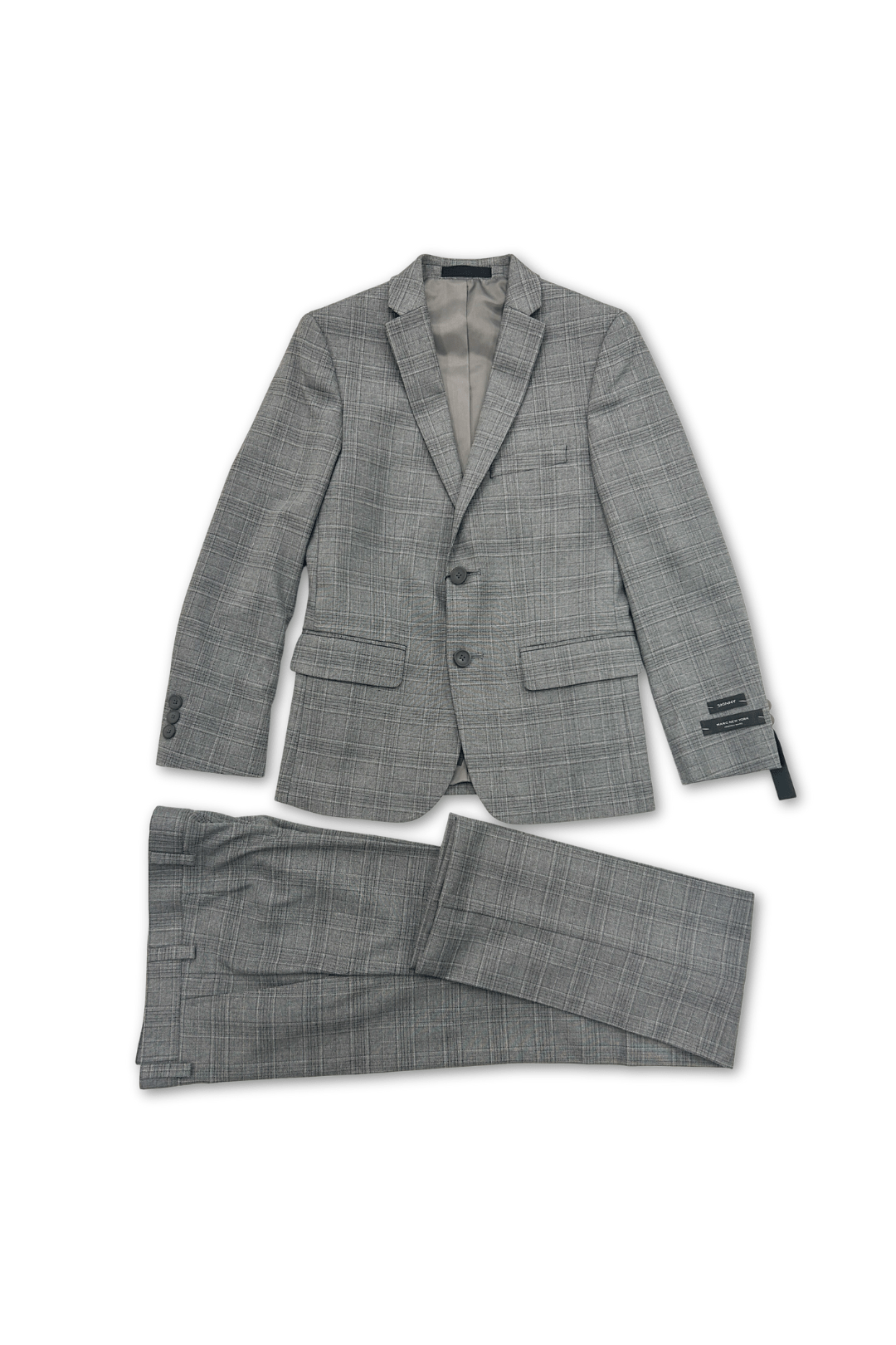 Marc New York Boys Skinny Grey Plaid Suit-NorthBoys