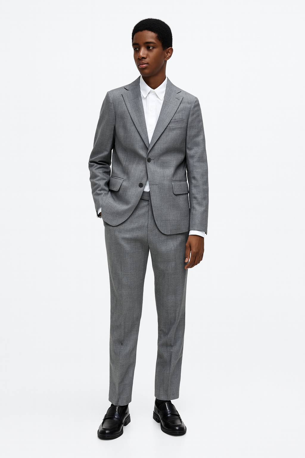 Michael Kors Boys Light Grey Mini Grid Wool Suit-NorthBoys