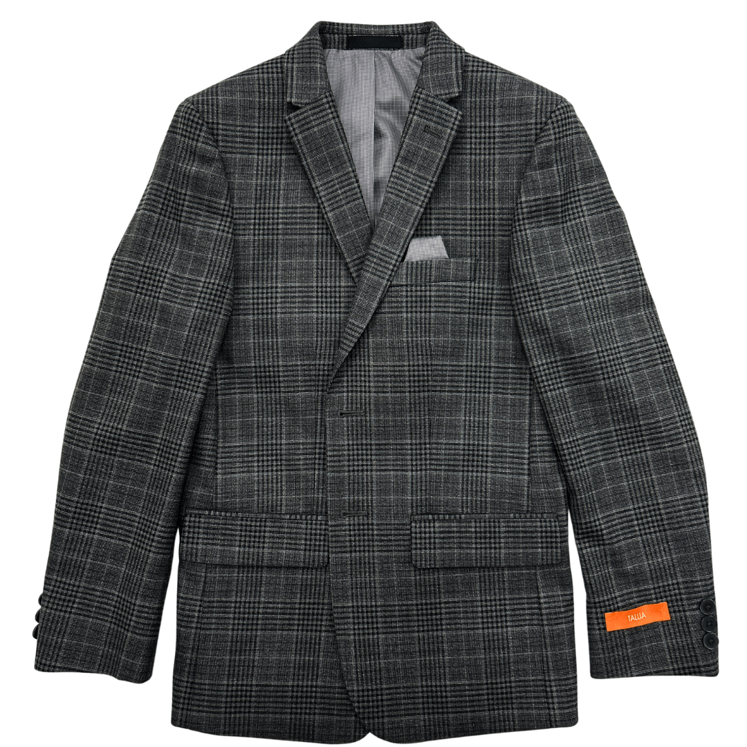 Tallia Boys Medium Grey Plaid Sports Jacket-NorthBoys
