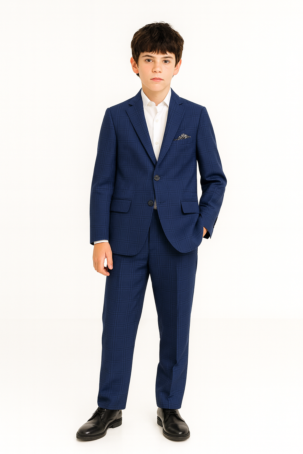 Tallia Boys Skinny Blue Plaid Suit-NorthBoys