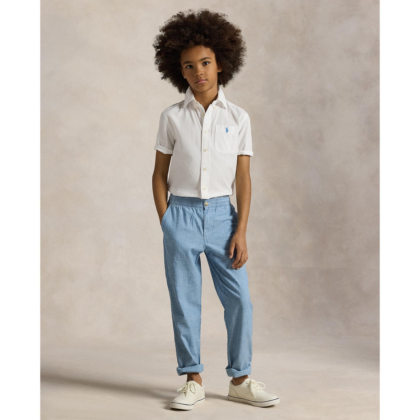 Ralph Lauren Boys Short Sleeve Seersucker Shirt
