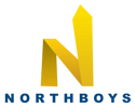 Logo of Northboys with a yellow 'N' and blue text on a white background