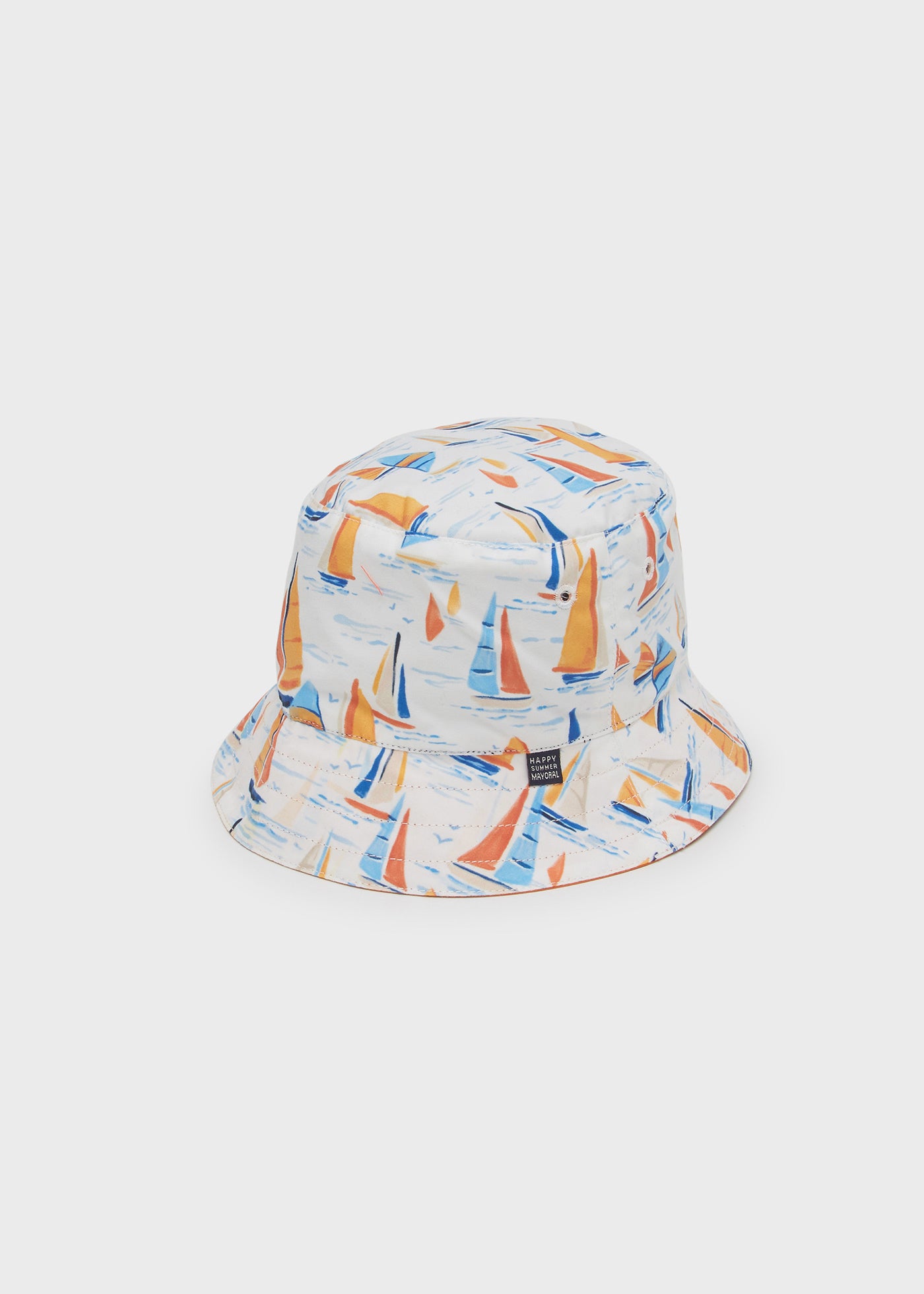 Mayoral Baby Reversible Printed Hat_ Clay 10181-36