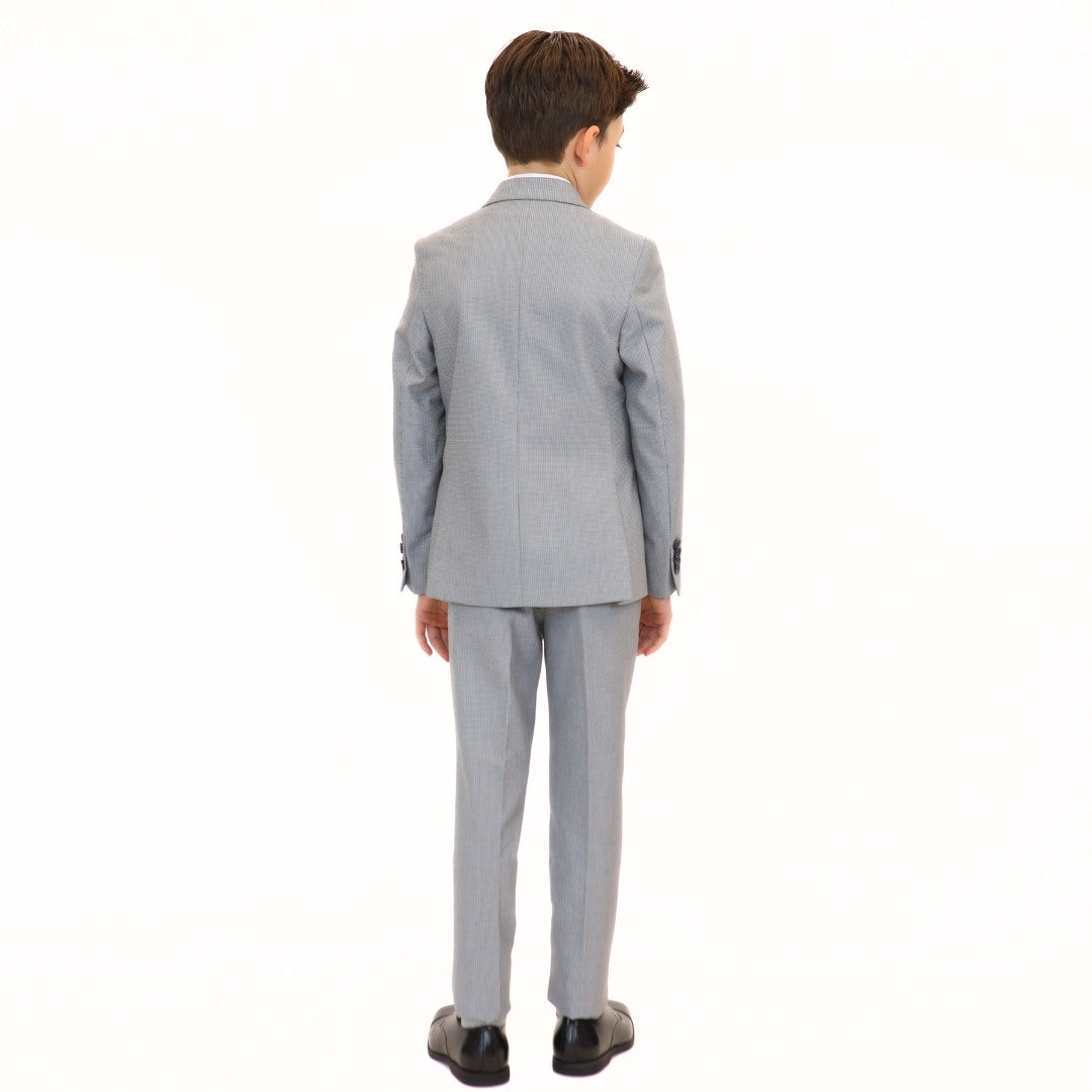Leo & Zachary Boys Slim Cooled Basket Weave Suit