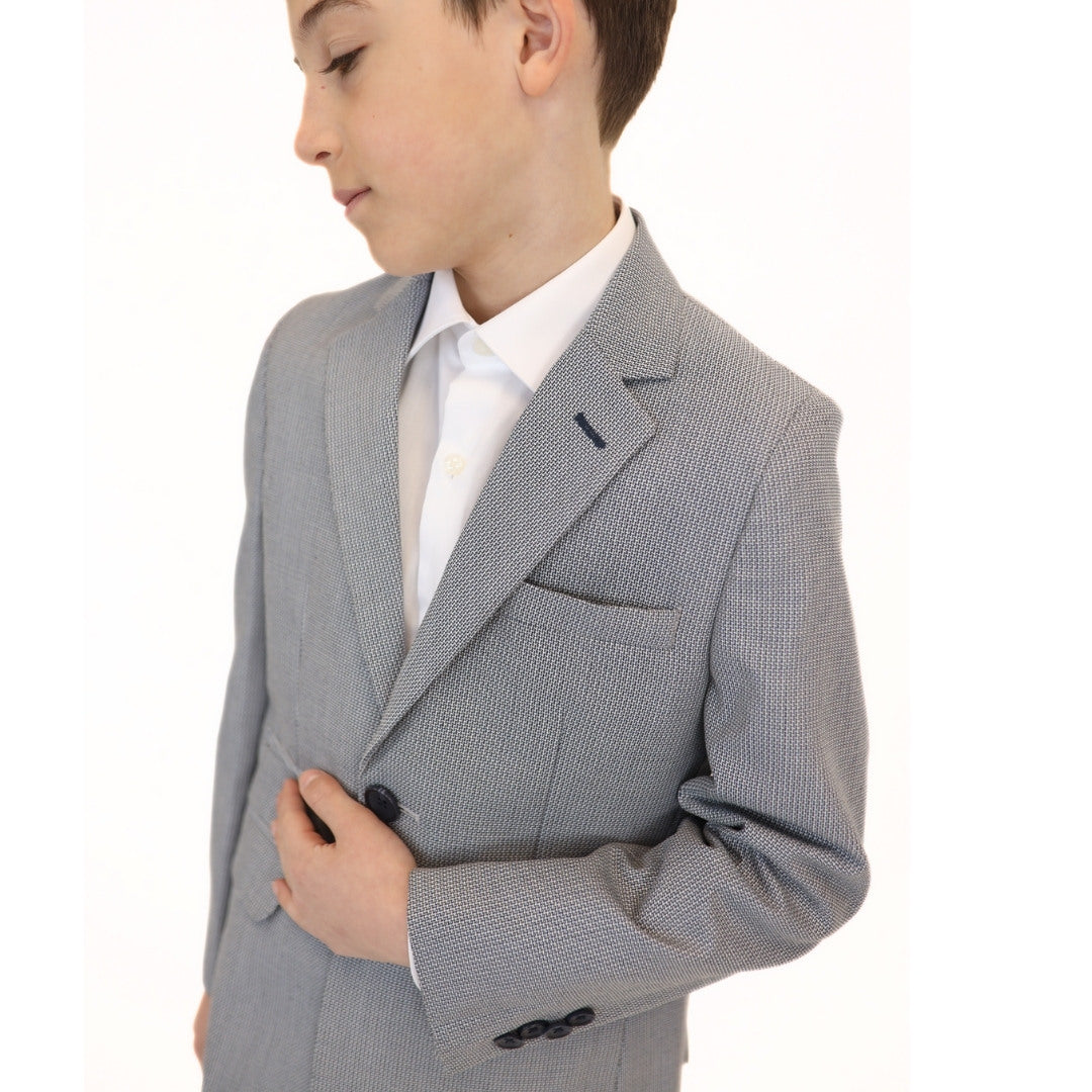 Leo & Zachary Boys Slim Cooled Basket Weave Suit