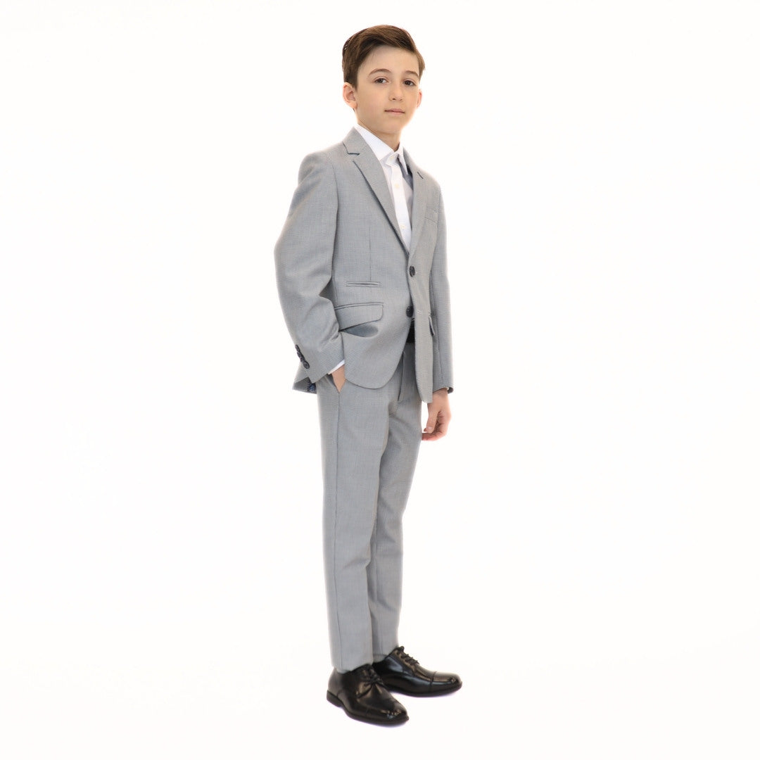 Leo & Zachary Boys Slim Cooled Basket Weave Suit