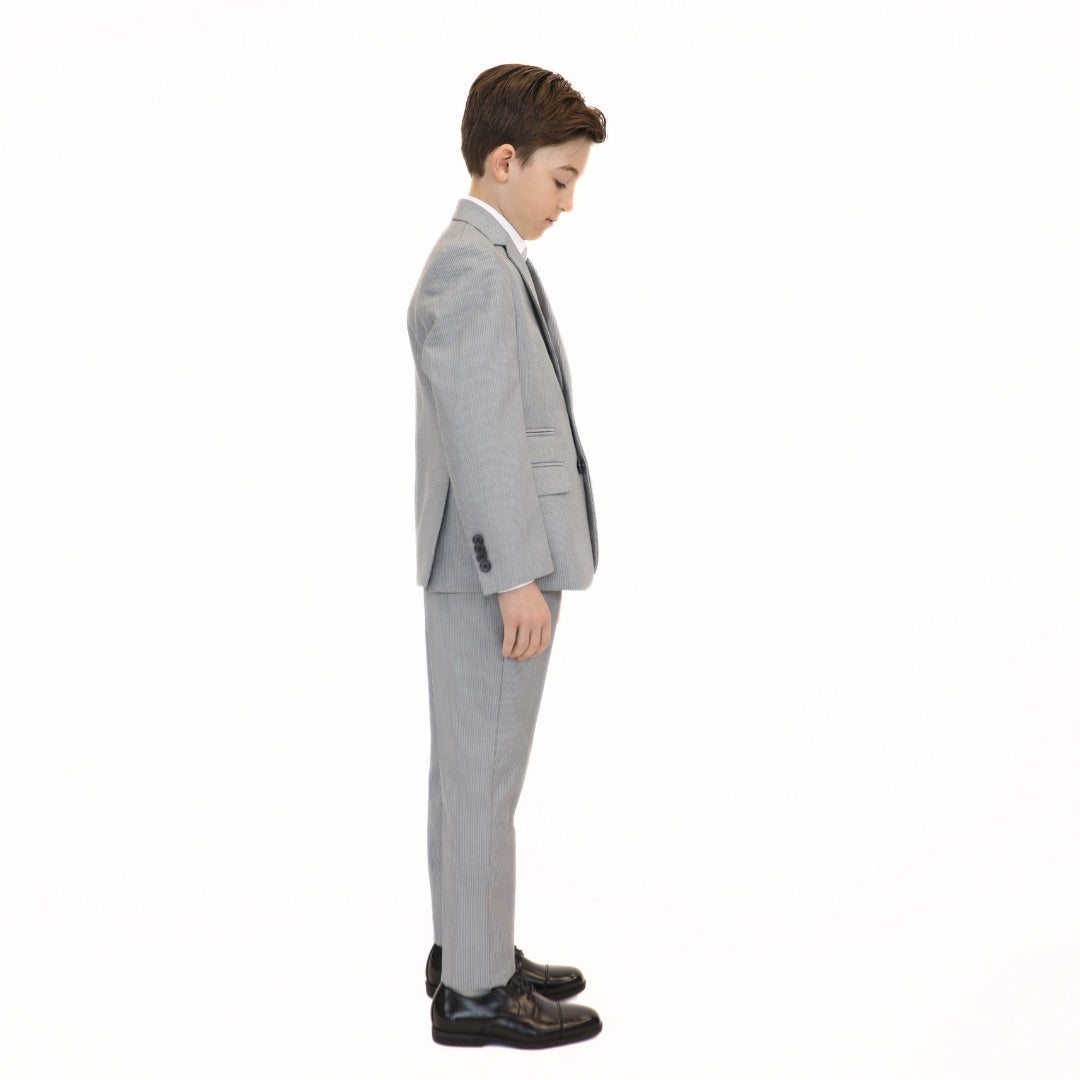 Leo & Zachary Boys Slim Cooled Basket Weave Suit