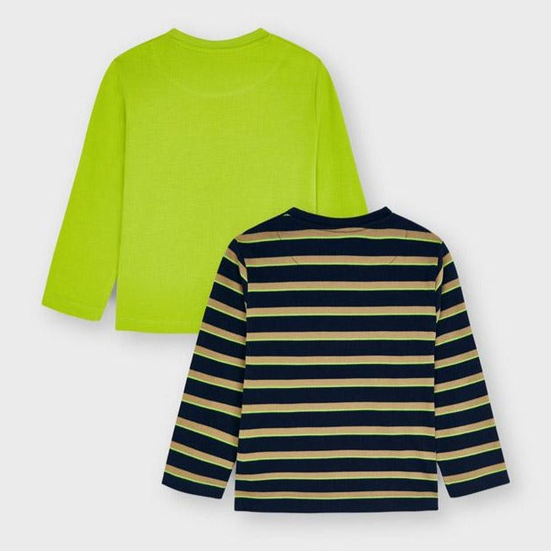 Mayoral Mini 2 L/s Sold/ Stripe Shirt Set 4082-18