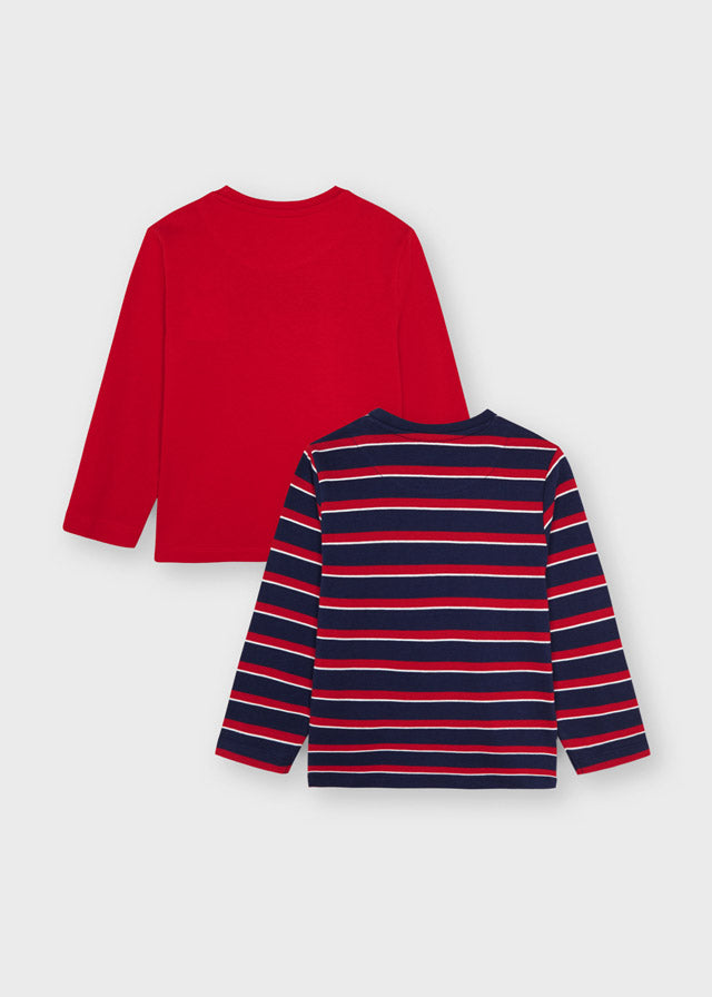 Mayoral Mini 2 L/s Sold/Stripe Shirt set 4082-20