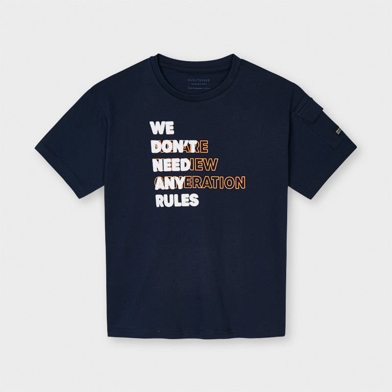 Nukutavake Boys Navy Rules T-Shirt