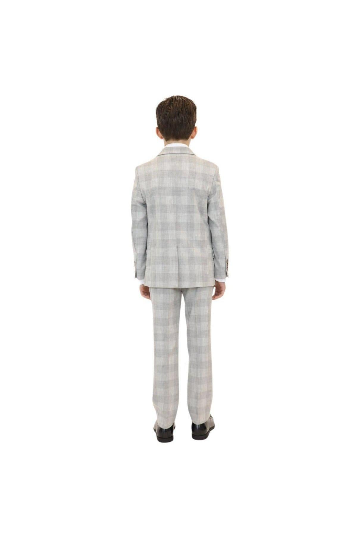 Appaman Boys 2pc Stretch Mod London Check Grey Suit-NorthBoys