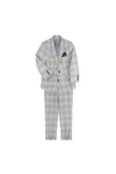 Appaman Boys 2pc Stretch Mod London Check Grey Suit-NorthBoys