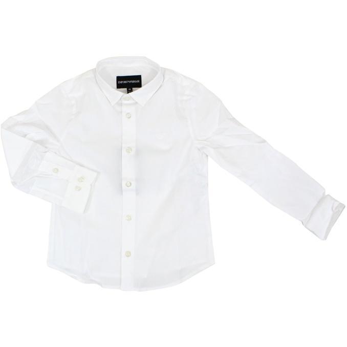 Emporio Armani Boys White Solid Dress Shirt_8N4C09 - 0100 - NorthBoys