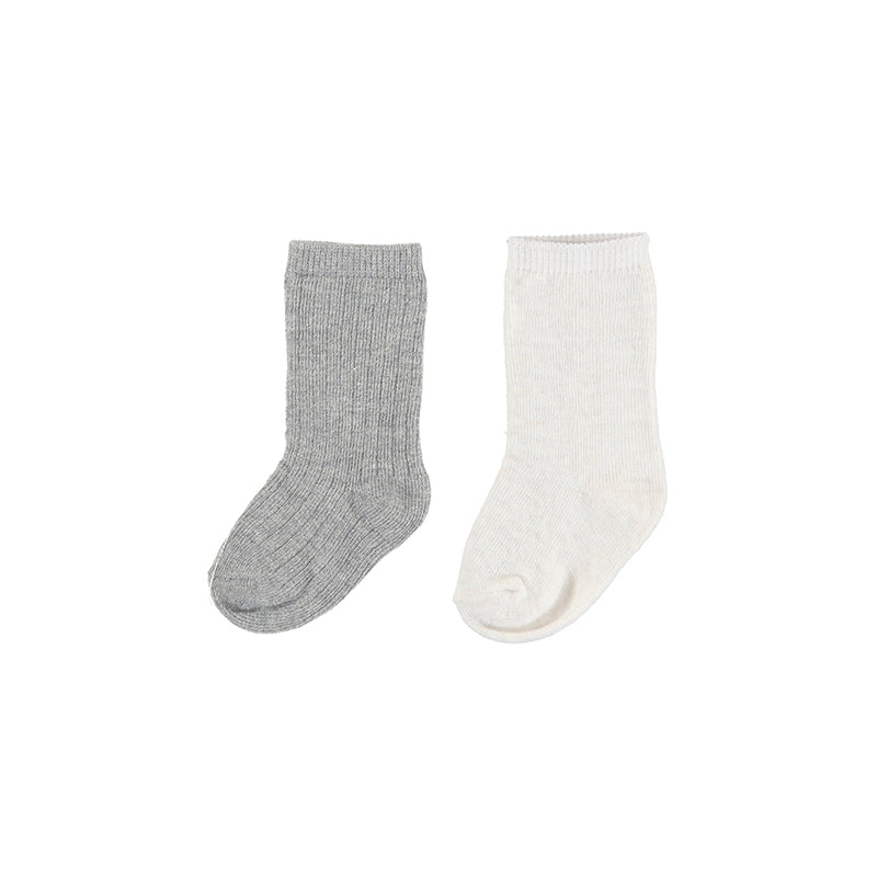 Mayoral Baby 2pc Dressy Socks Set _Grey 9536-56