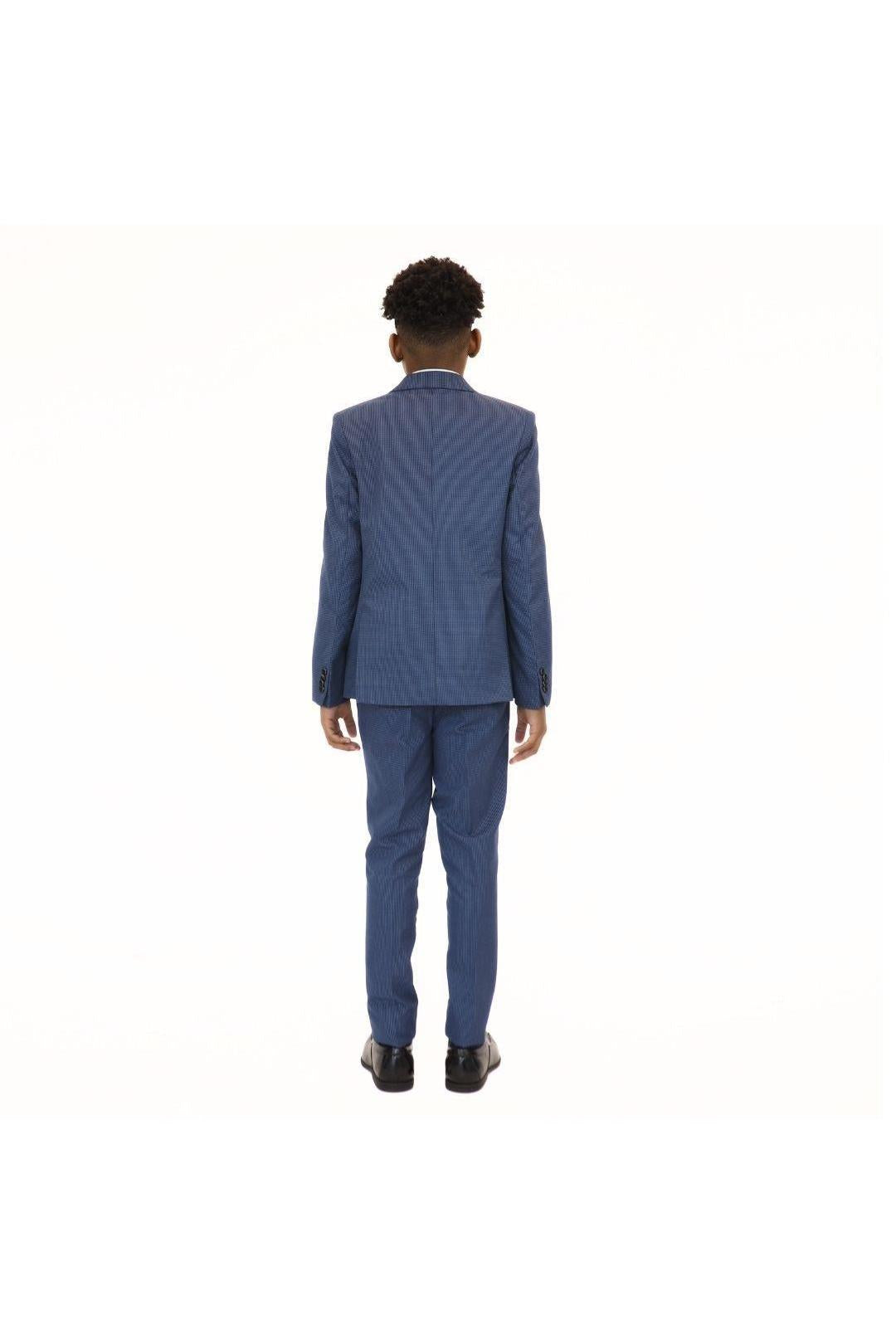 Leo & Zachary Boys Slim Ink/Sky Birdseye Suit-NorthBoys