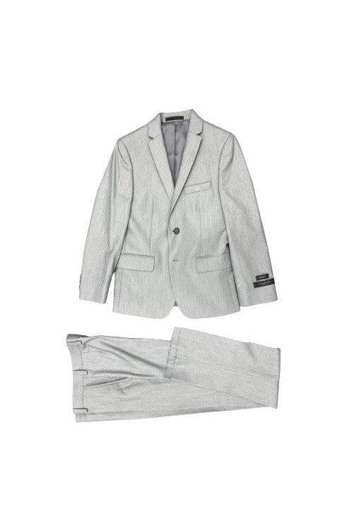 Marc New York Boys Husky Light Grey Sharkskin Suit-NorthBoys