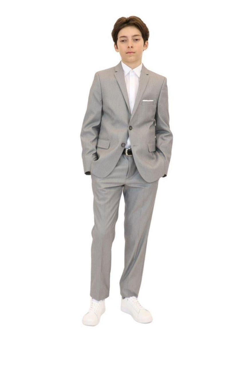 Marc New York Boys Skinny Light Grey Sharkskin Suit-NorthBoys