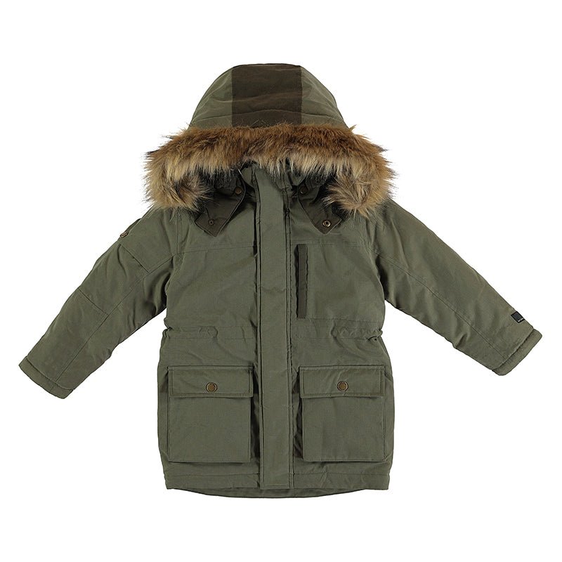 Mayoral Mini Faux Fur Hooded Parka Coat _Green 4464 - 17 - NorthBoys