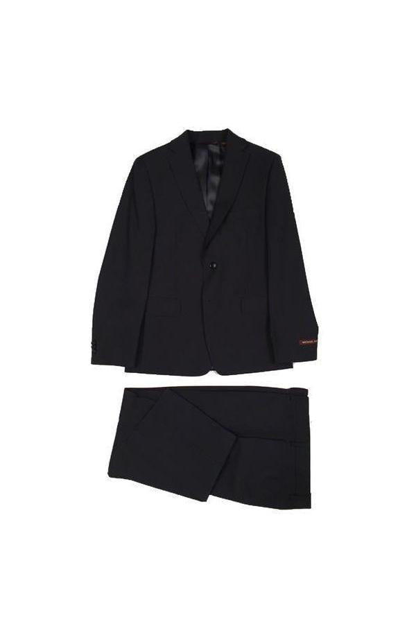 Michael Kors Boys Husky Plain Navy Wool Suit-NorthBoys