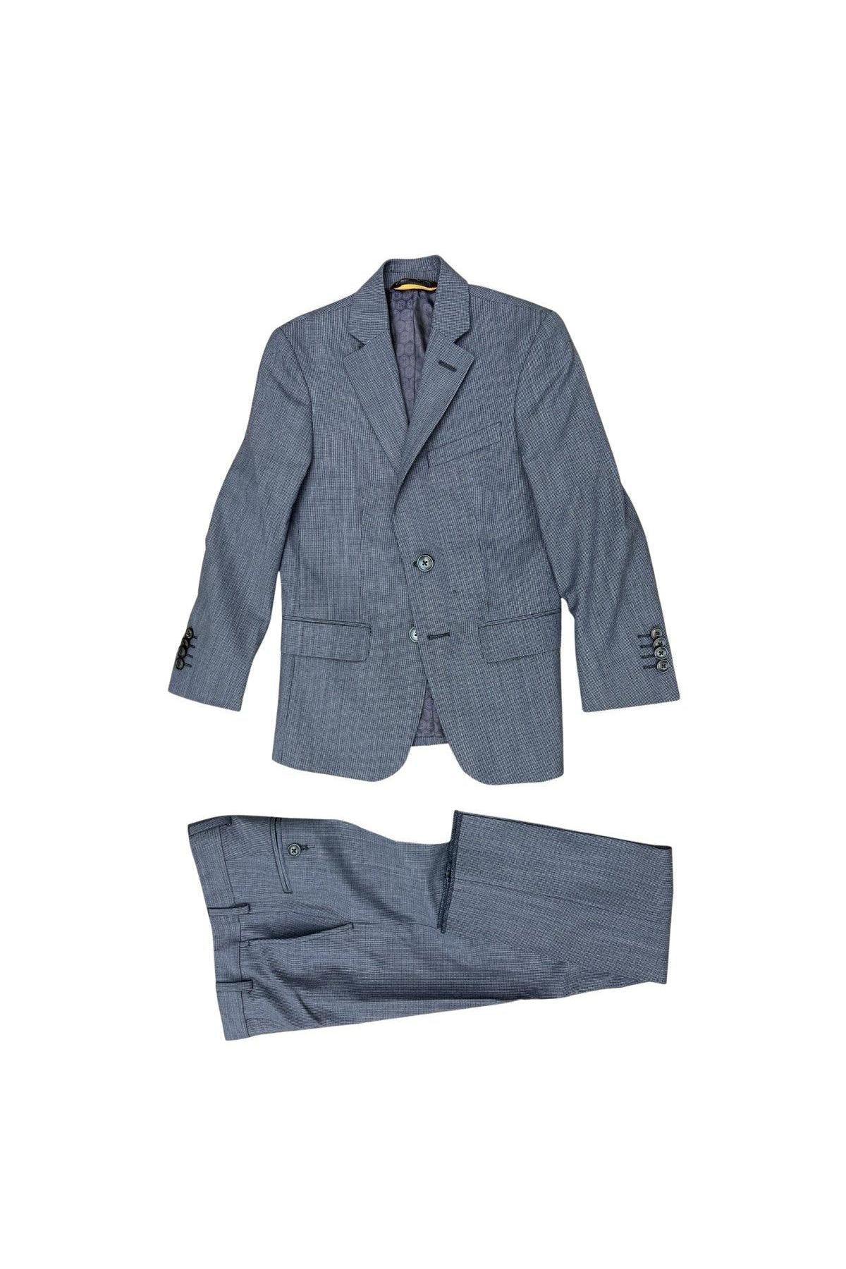 PinoPorte Boys Mini Blue Check Wool Suit-NorthBoys