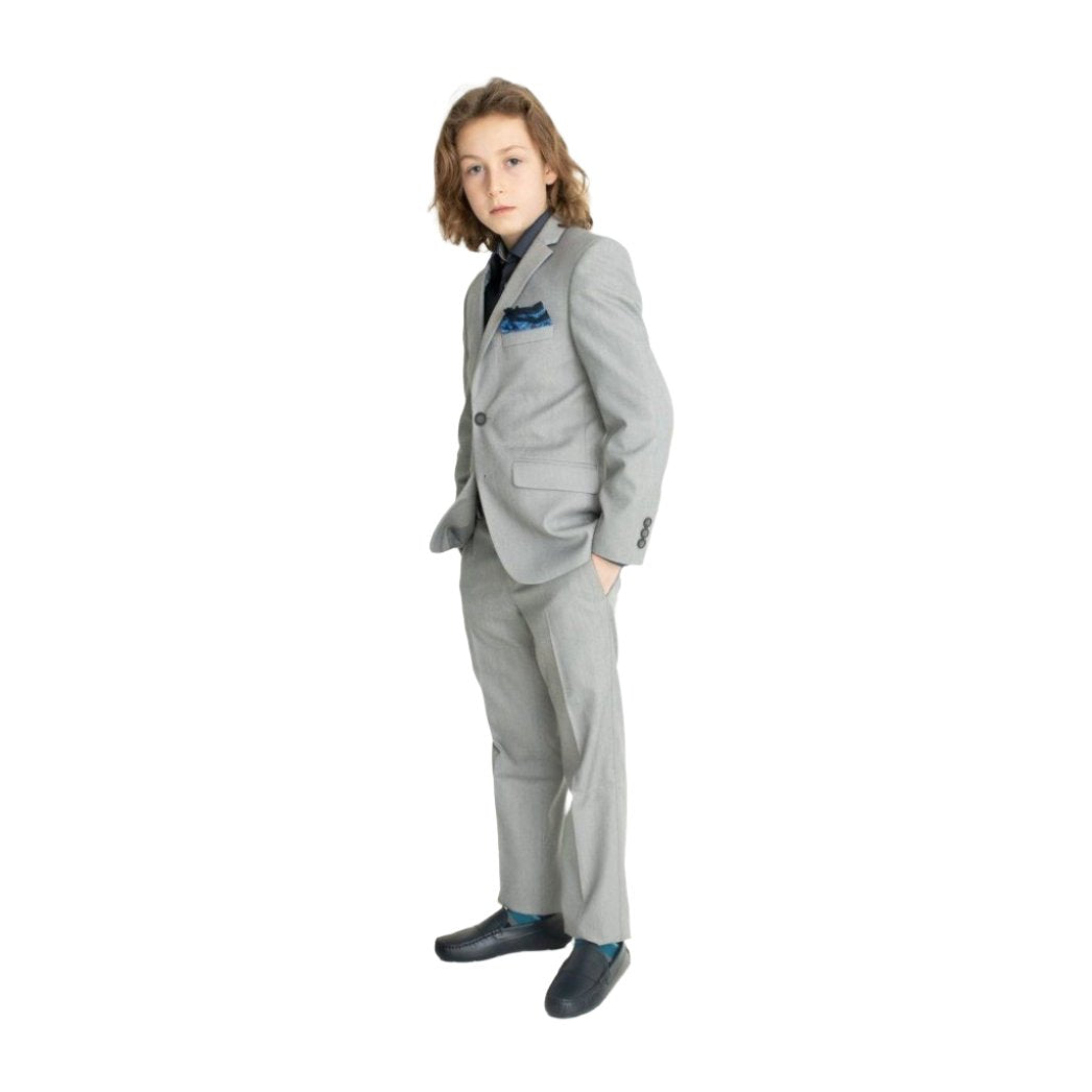 Marc New York Boys Skinny Light Grey Sharkskin Suit W0550 Suits (Boys) Marc New York