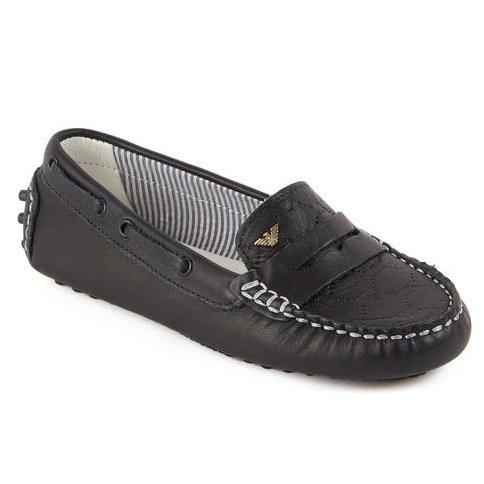 Armani Junior Leather Loafer 161 C4501 Footwear - Youth - Designer Armani Junior K5 Navy 34