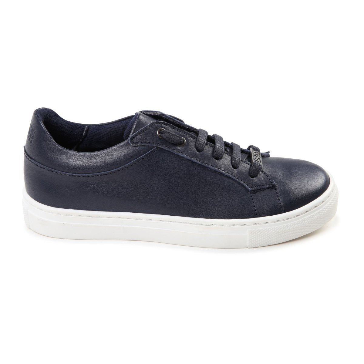 Hugo Boss Boys Navy Leather Sneakers J29169 Footwear - Youth - Designer Hugo Boss