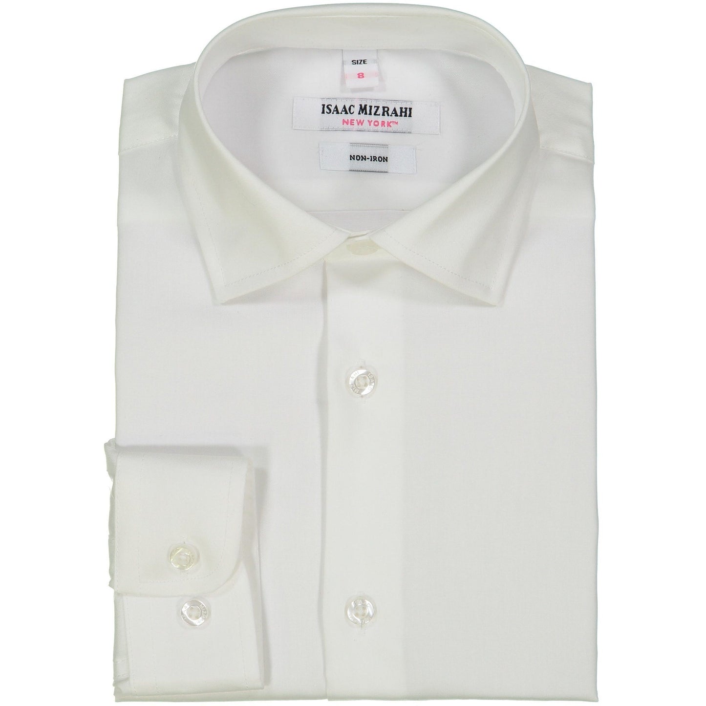 Isaac Mizrahi Boys Non-Iron Solid White Dress Shirt Dress Shirts Isaac Mizrahi