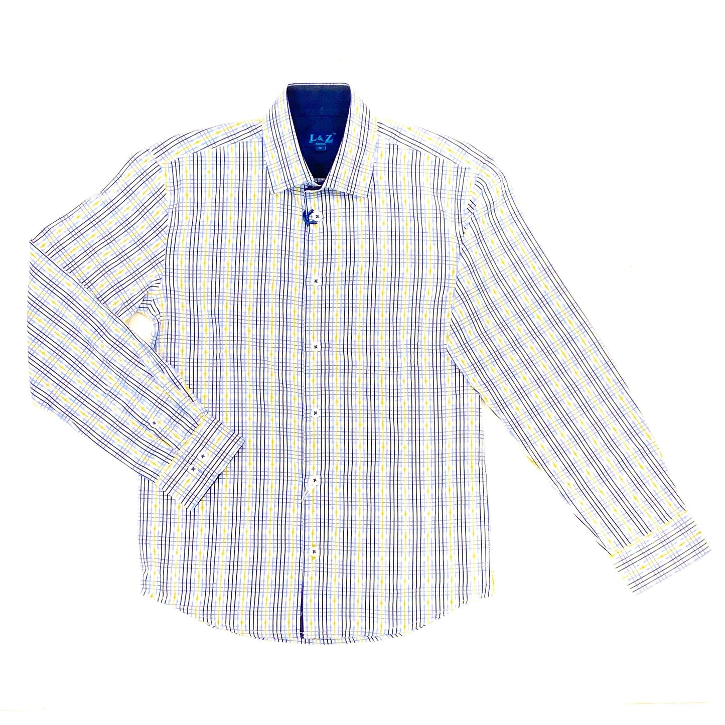 Leo & Zachary Boys Grid Print Dress Shirt Dress Shirts Leo & Zachary