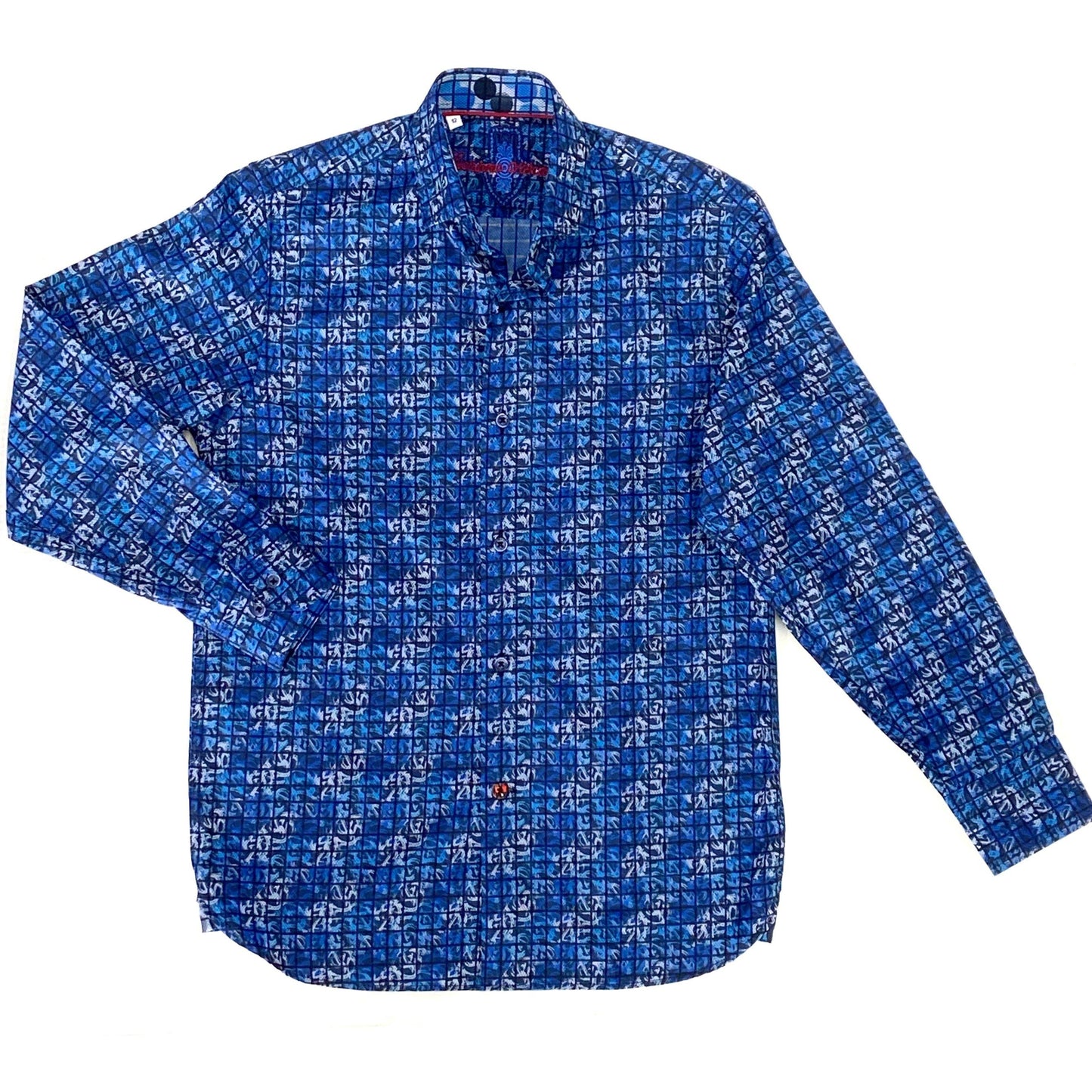Luchiano Visconti Boys Fancy Blue Dress Shirt Dress Shirts Luchiano Visconti