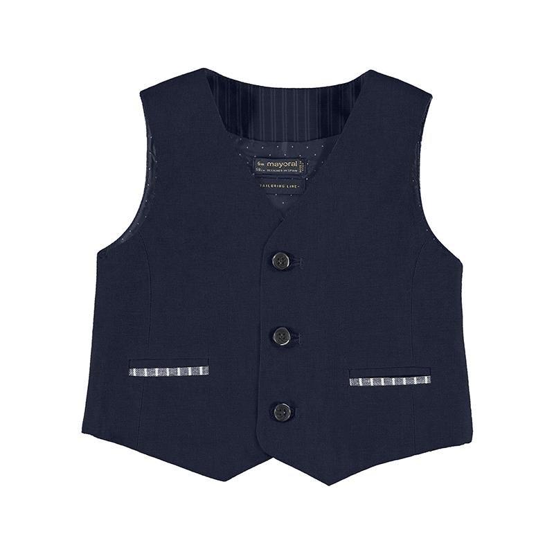 Mayoral Baby Navy Linen Vest-Mayoral-NorthBoys