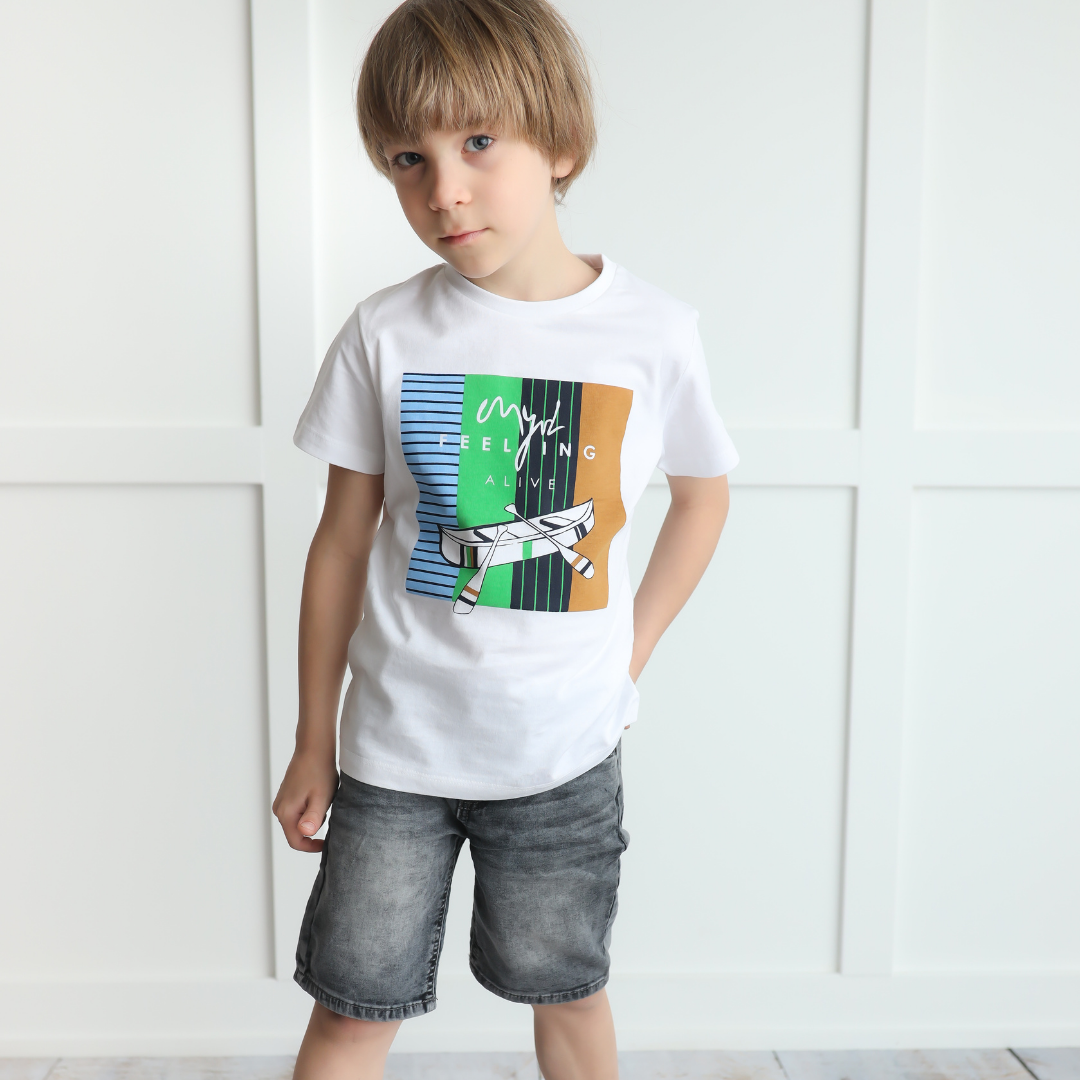 Mayoral Mini Boys Denim Shorts -grey