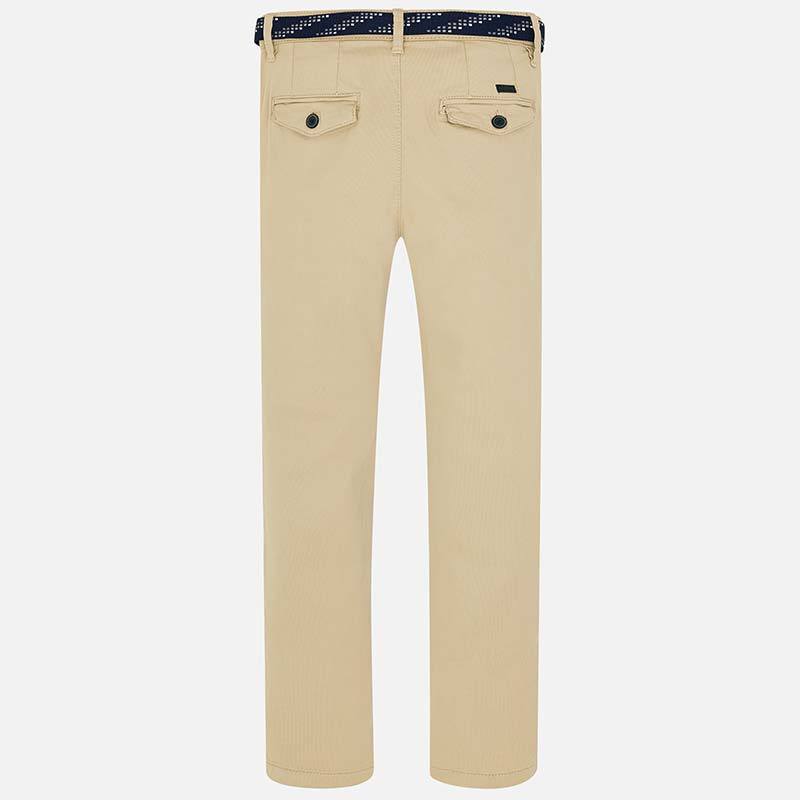 Nukutavake Pique Slim Fit Blue or Beige Pants with Belt 6510 Cotton Pants Mayoral