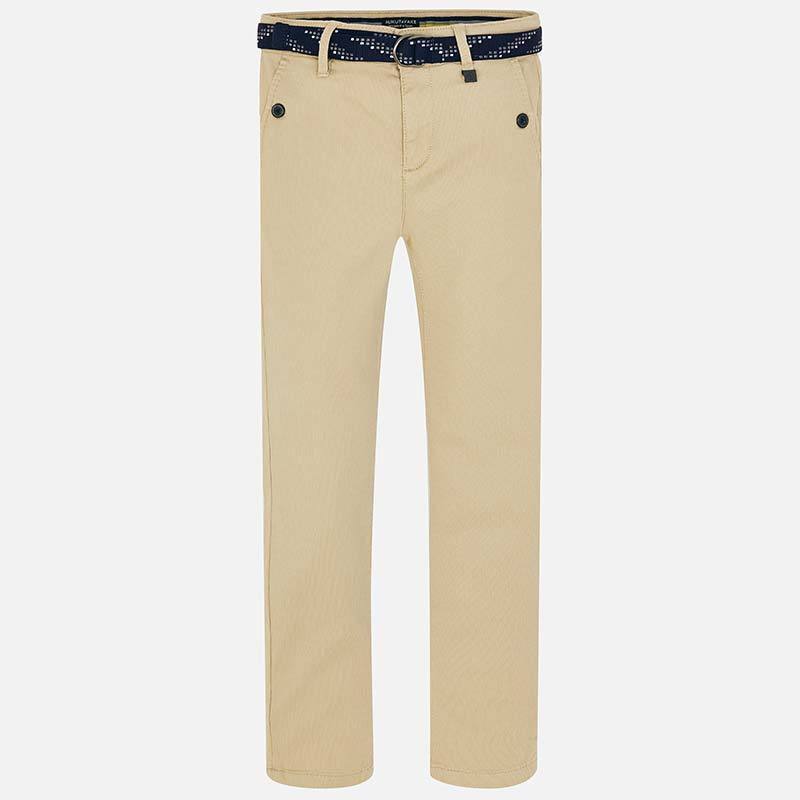 Nukutavake Pique Slim Fit Blue or Beige Pants with Belt 6510 Cotton Pants Mayoral Beige 8