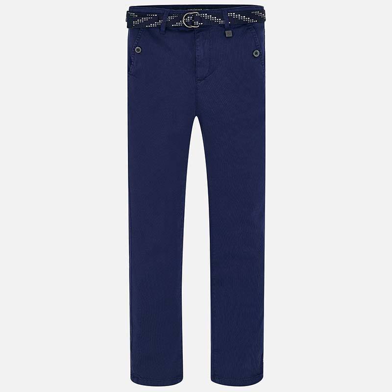 Nukutavake Pique Slim Fit Blue or Beige Pants with Belt 6510 Cotton Pants Mayoral Blue 10