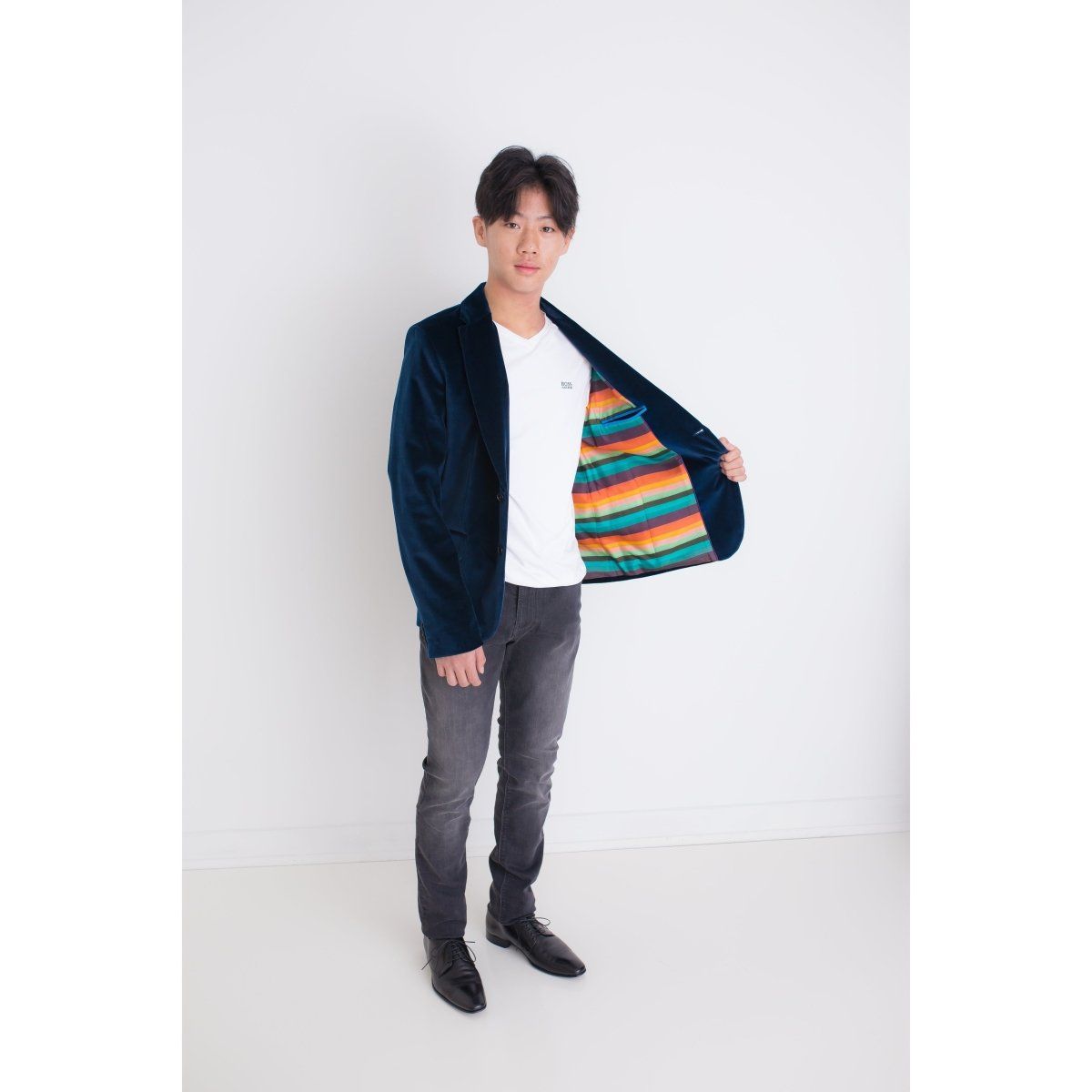 Paul Smith Jr Dark Teal Velvet Jacket 192 5P40532 Sports Jackets Paul Smith Jr