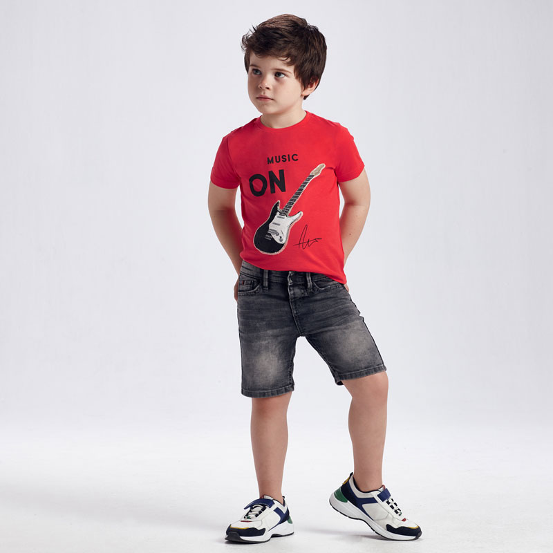 Mayoral Mini Boys Denim Shorts -grey