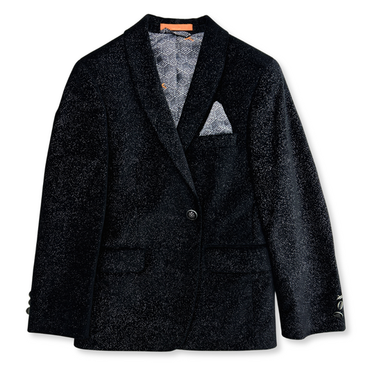 Tallia Boys Black Vwith Silver Pindot Sports Jacket