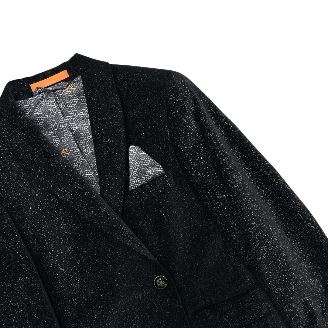 Tallia Boys Black Vwith Silver Pindot Sports Jacket