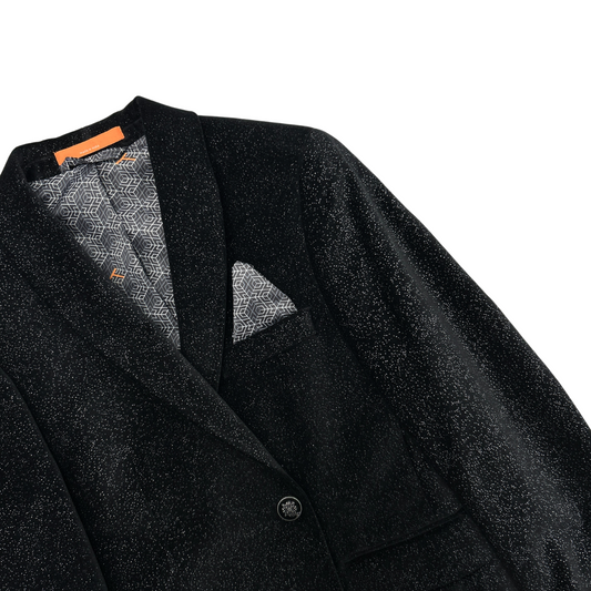 Tallia Boys Black Vwith Silver Pindot Sports Jacket